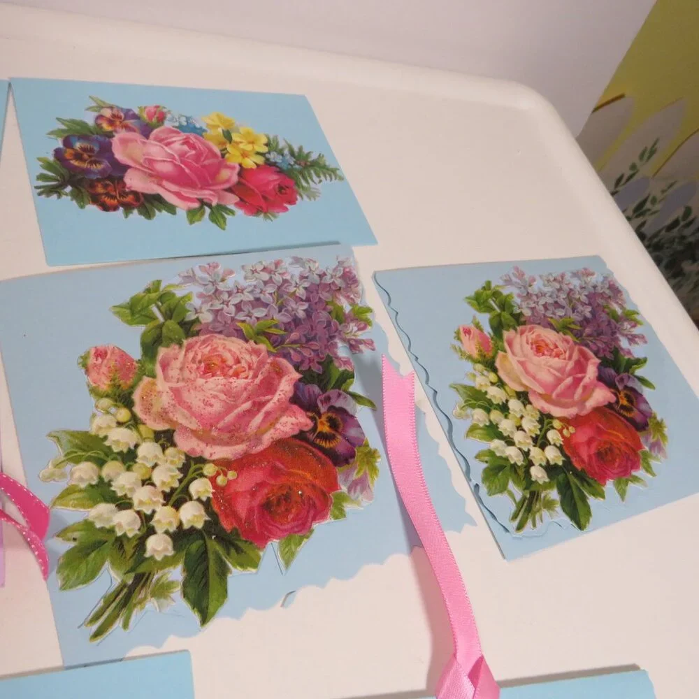 Victorian Gift Tags Cardstock with some embossed images & glitter paint accents